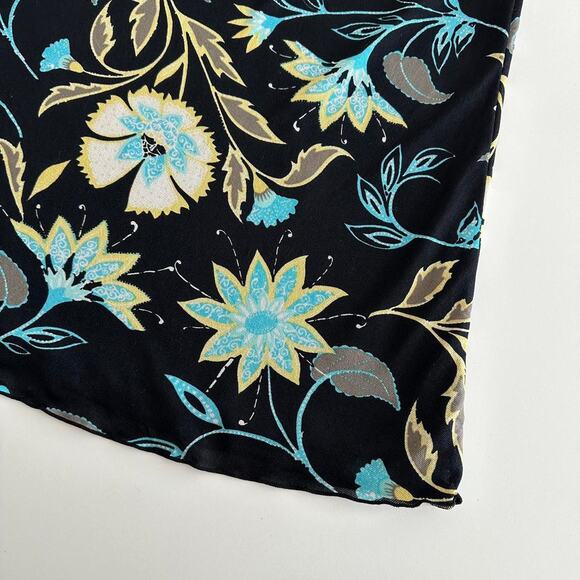 Vintage y2k black blue floral midi skirt - Picture 12 of 12